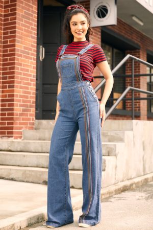 Rainbow With Me Denim Overalls